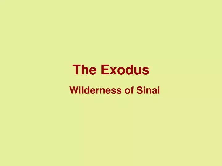 the exodus