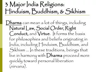 3 Major India Religions: Hinduism, Buddhism, &amp; Sikhism