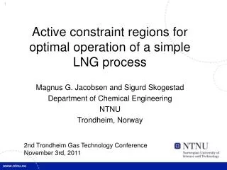 Active constraint regions for optimal operation of a simple LNG process