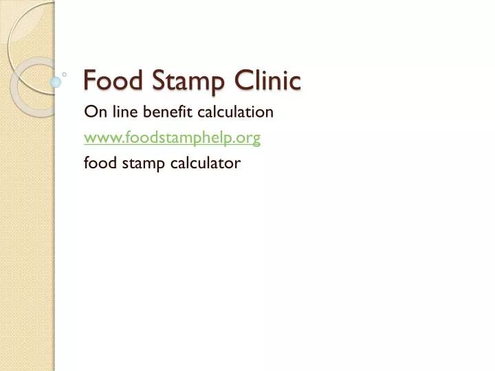 food stamp clinic