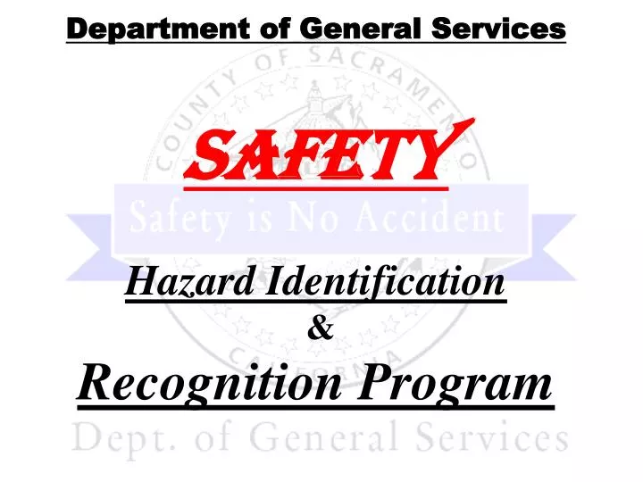 department of general services safety hazard identification recognition program