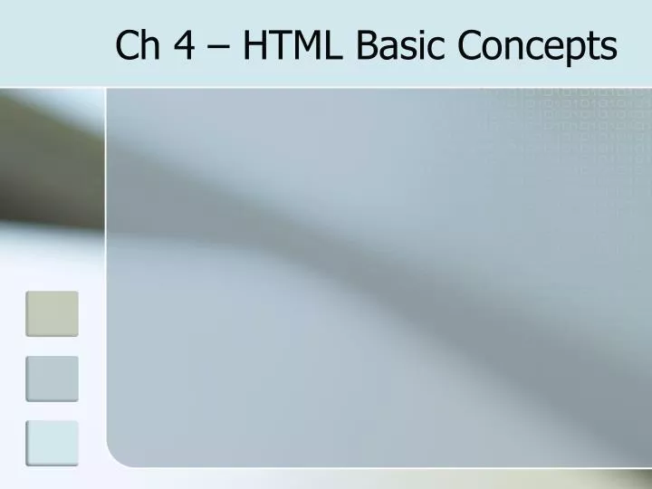 ch 4 html basic concepts