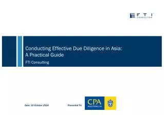 Conducting Effective Due Diligence in Asia: A Practical Guide