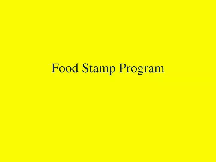 food stamp program