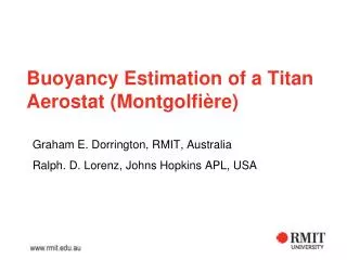 Buoyancy Estimation of a Titan Aerostat (Montgolfi ère)