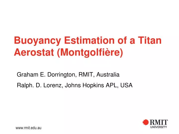 buoyancy estimation of a titan aerostat montgolfi re
