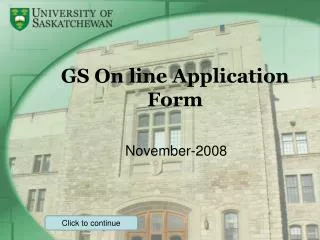 GS On line Application Form