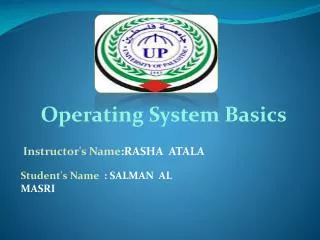 Instructor's Name :RASHA ATALA