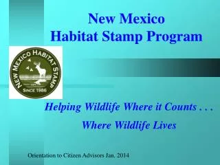 New Mexico Habitat Stamp Program