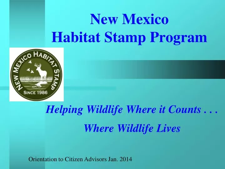 new mexico habitat stamp program