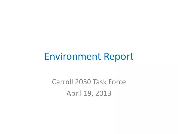 environment report