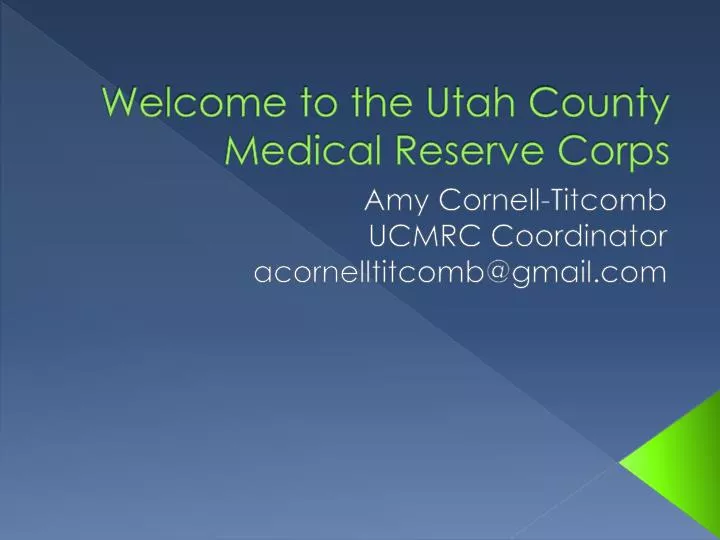 welcome to the utah county medical reserve corps