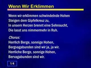 wenn wir erklimmen