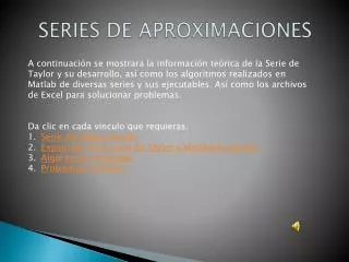 series de aproximaciones