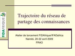 trajectoire du r seau de partage des connaissances