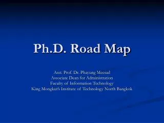 Ph.D. Road Map