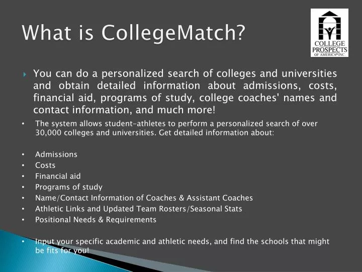 what is collegematch