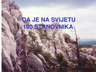 Da je na svijetu 100 stanovnika