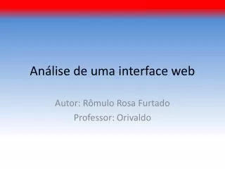 an lise de uma interface web