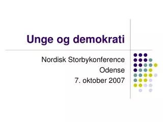 unge og demokrati