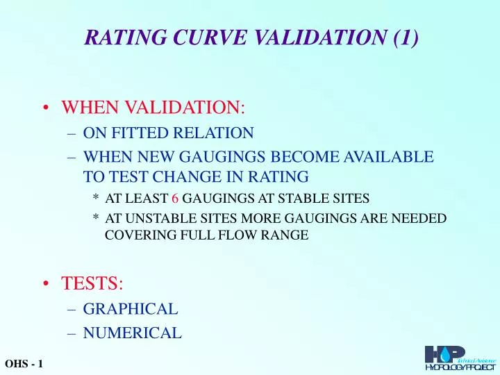 rating curve validation 1
