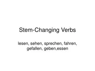 stem changing verbs