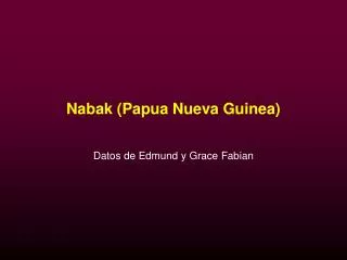 nabak papua nueva guinea