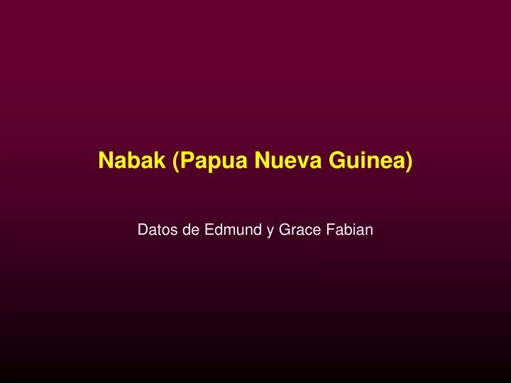 nabak papua nueva guinea