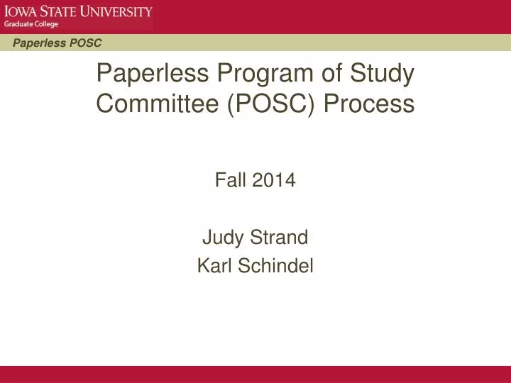 paperless program of study committee posc process