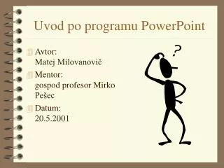 uvod po programu powerpoint