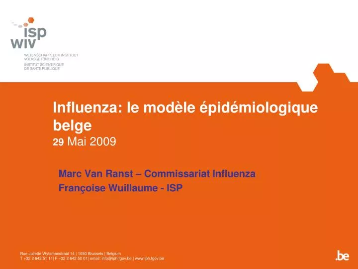 influenza le mod le pid miologique belge 29 mai 2009