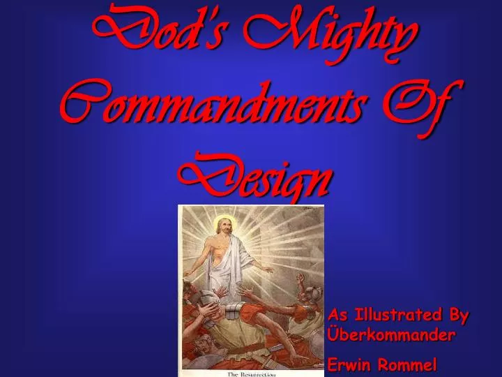 dod s mighty commandments of design
