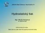 Hydrostatický tlak - slide 1