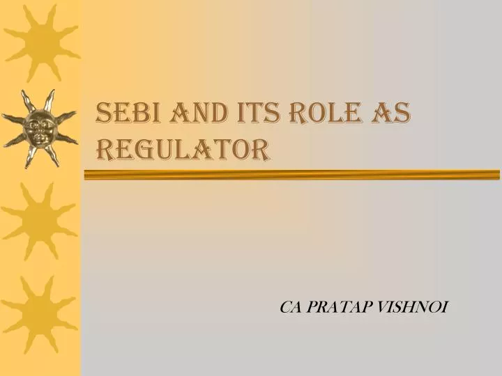 sebi and its role as regulator