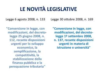 le novit legislative