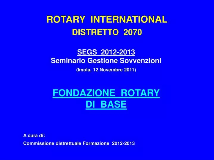 rotary international distretto 2070