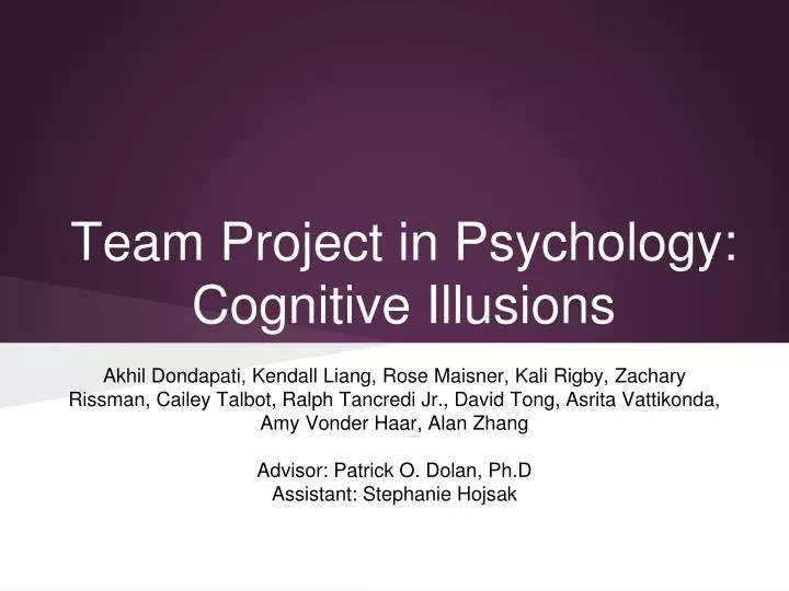 team project in psychology cognitive illusions