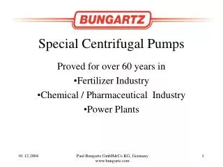 Special Centrifugal Pumps