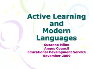 Active Learning and Modern Languages