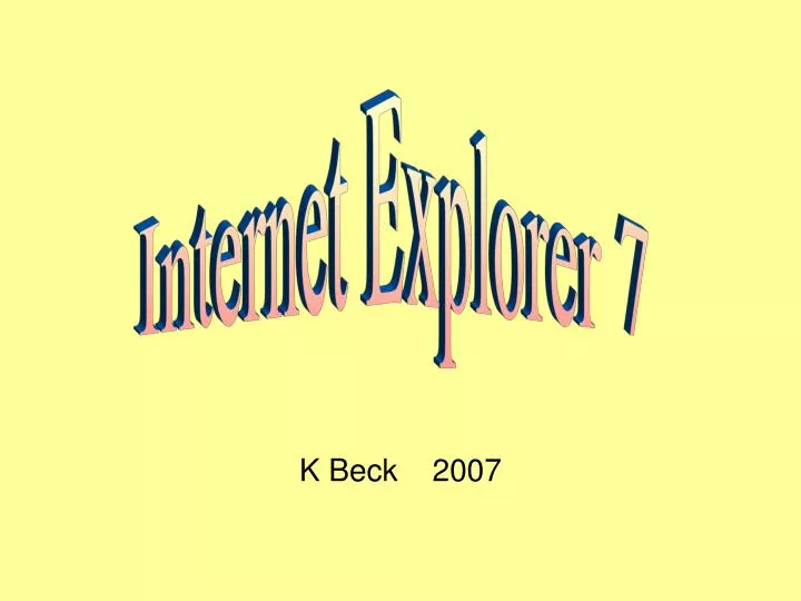 k beck 2007
