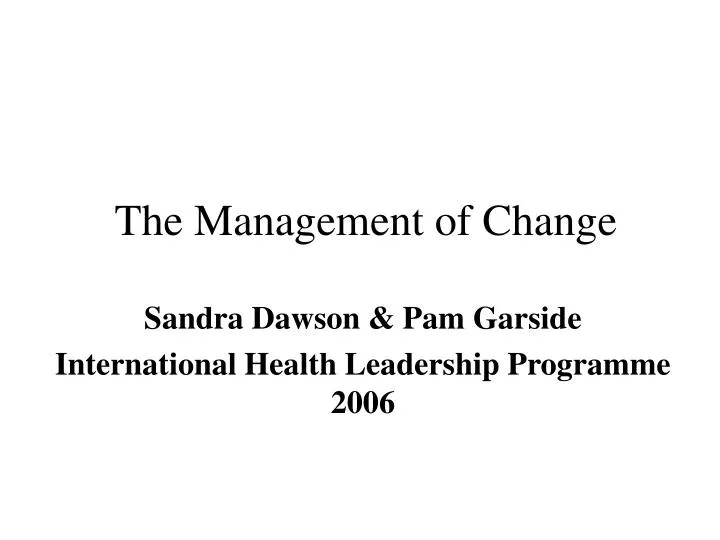 the management of change