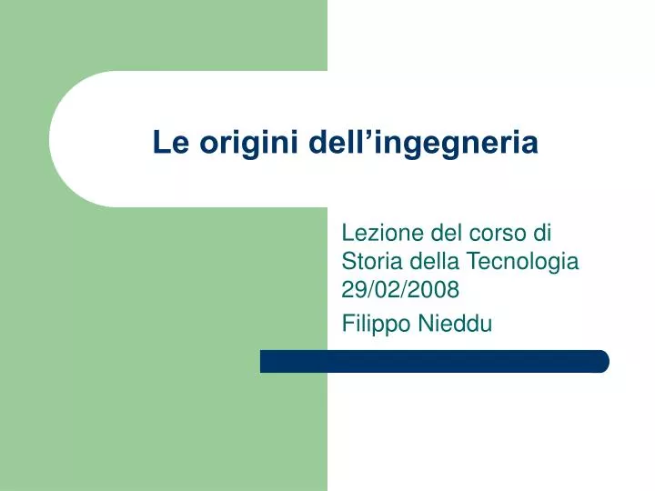 le origini dell ingegneria