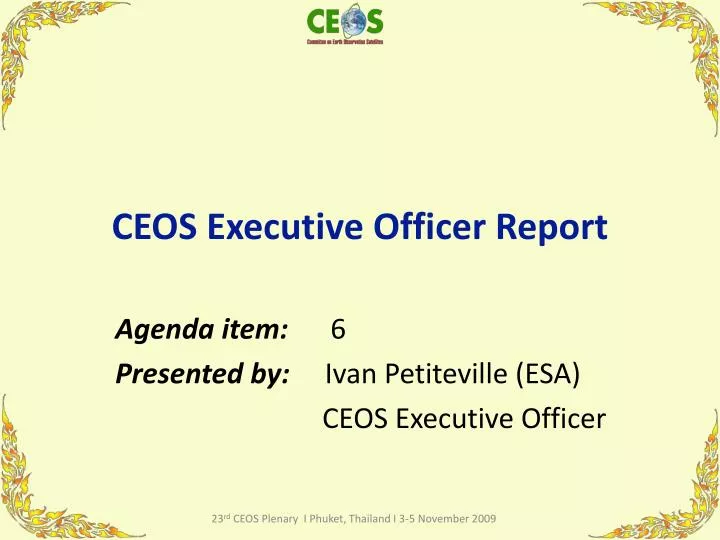 ceos executive officer report