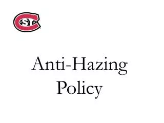 Anti-Hazing Policy