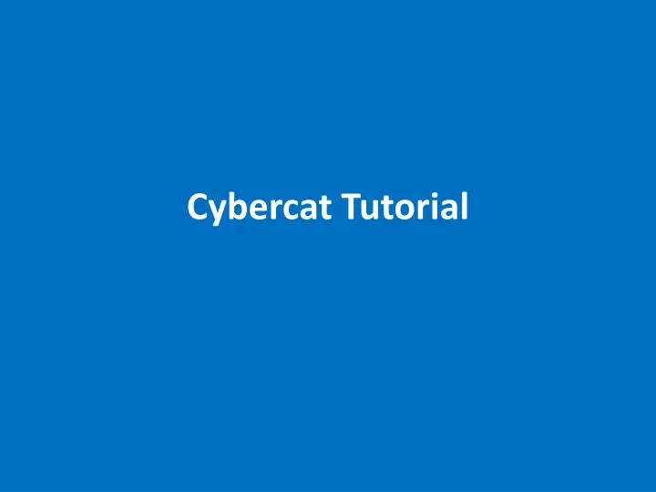 cybercat tutorial