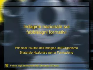 indagine nazionale sui fabbisogni formativi