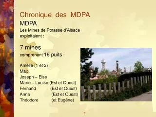 Chronique des MDPA