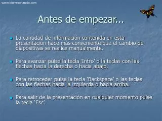 antes de empezar