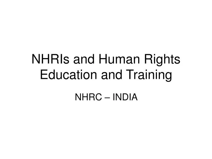 nhris and human rights education and training