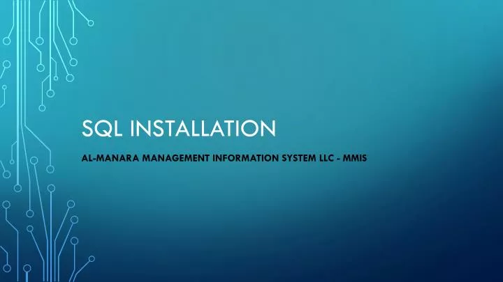 sql installation